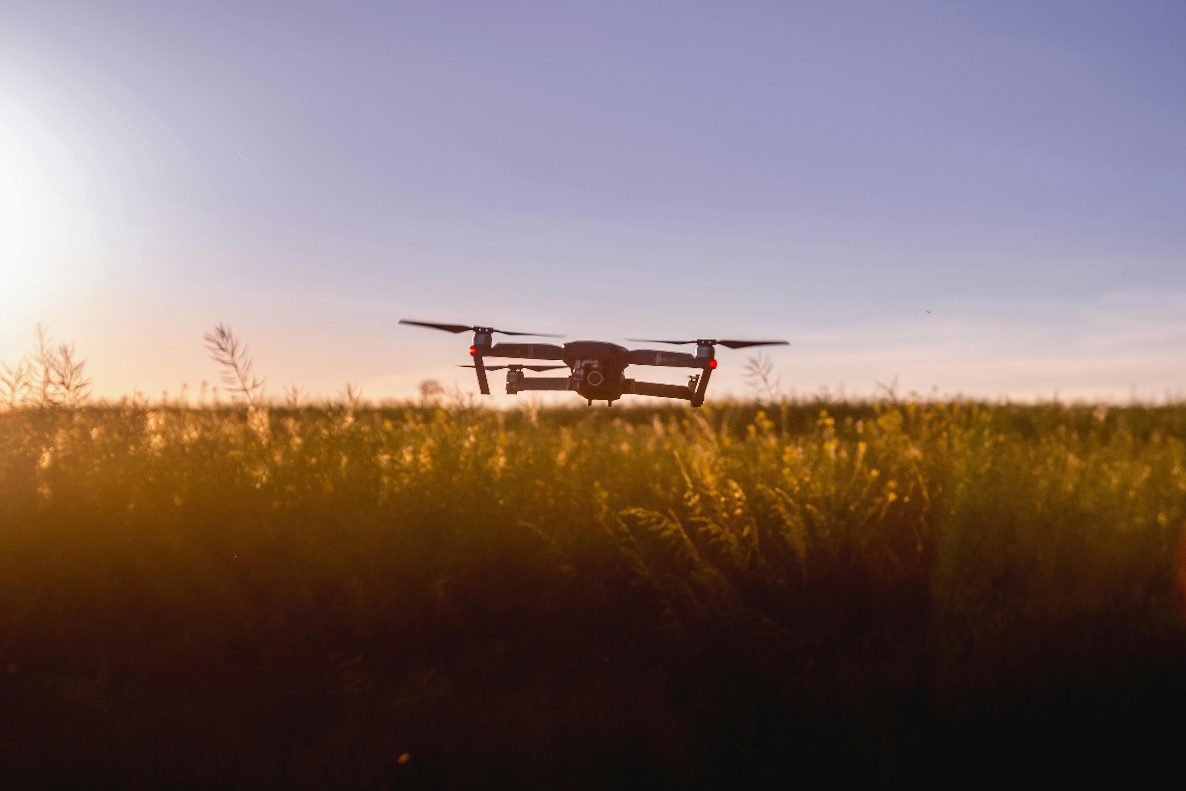 Industrial drone parked on a worksite